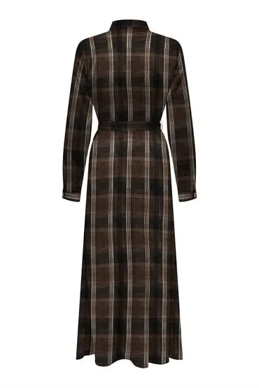 Vestido largo camisero satinado