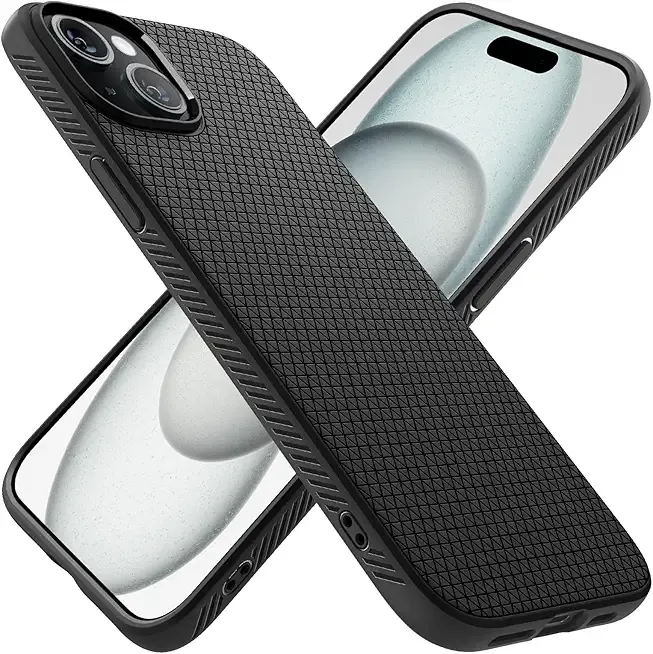 Spigen Liquid Air Designed for iPhone 15 Case (2023) [Military-Grade Protection] - Matte Black
