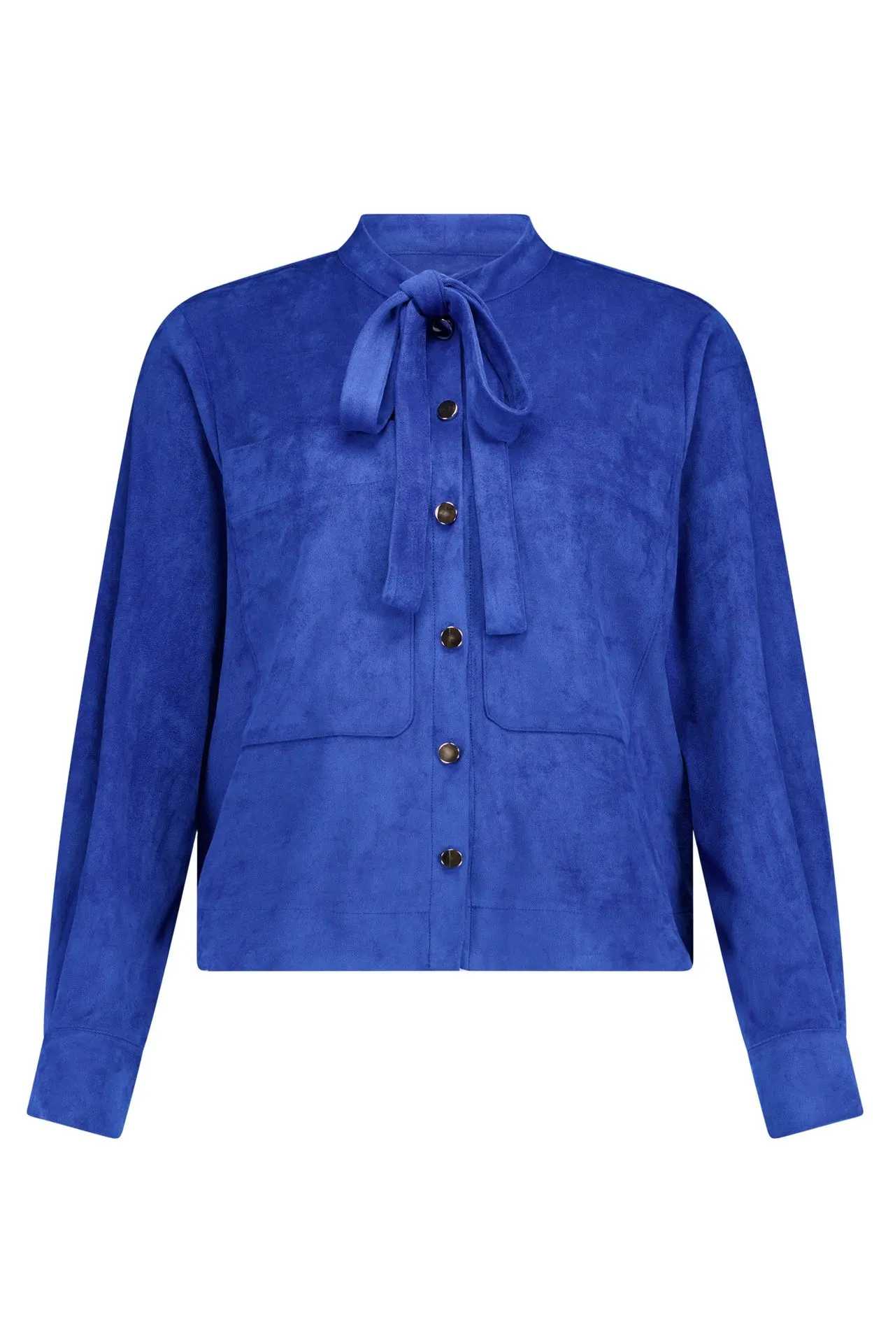 Kobaltblauwe blouse met strik