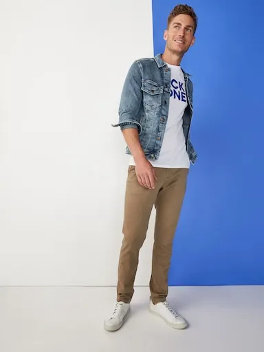JACK AND JONES Slim Marco Bowie Pant In Beige