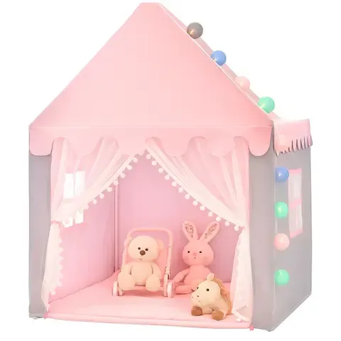 Carpa Infantil Casa De Juegos Para Niñas Y Niños Plegable Con Luces Decorativas