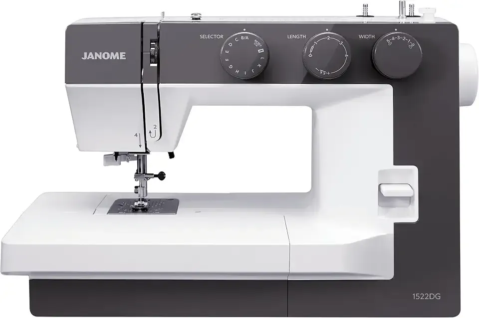 Janome 1522DG Sewing Machine - Wide Sewing Base, 17x11x7.5 Inches