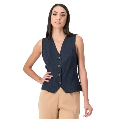 Chaleco Mxstaza Mujer De Vestir Con Botones