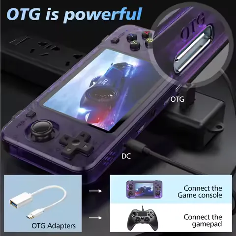 R36H ARKOS Retro Handheld Game Console Portable 64G 128G Pocket Video Player 3.5 Inch IPS Screen R36S landscape Kid Gift