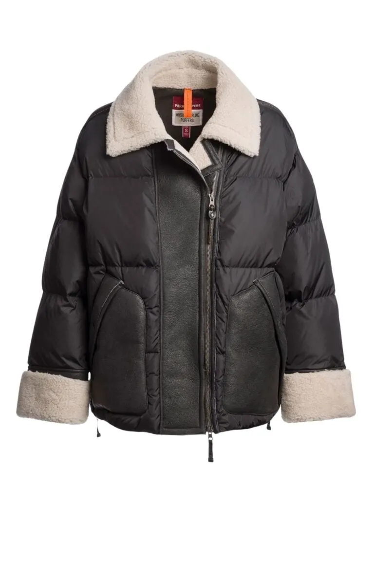 Chyna Short Puffer - Off Black/Black