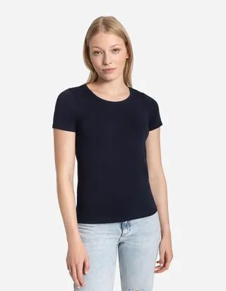 T-shirt - Percentuale di tessuto elasticizzato - Blu scuro