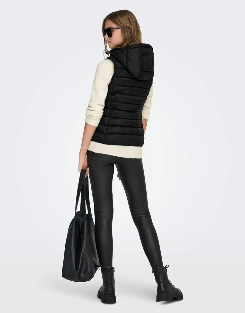 ONLY Quilted gilet in black