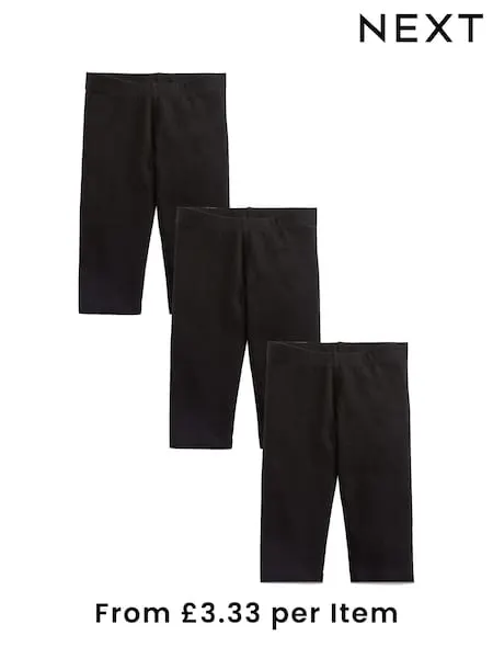 Black 3 Pack Cropped Leggings (3-16yrs)