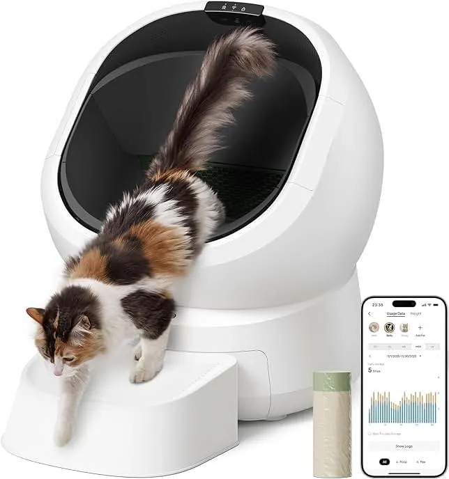 PETLIBRO Luma Automatic Cat Litter Box AI Waste Analysis, Open-Top Self Cleaning Litter Box, in-App Usage Tracking Multi-Cat Recognition, Triple Safety Protection Odor Control LitterBox