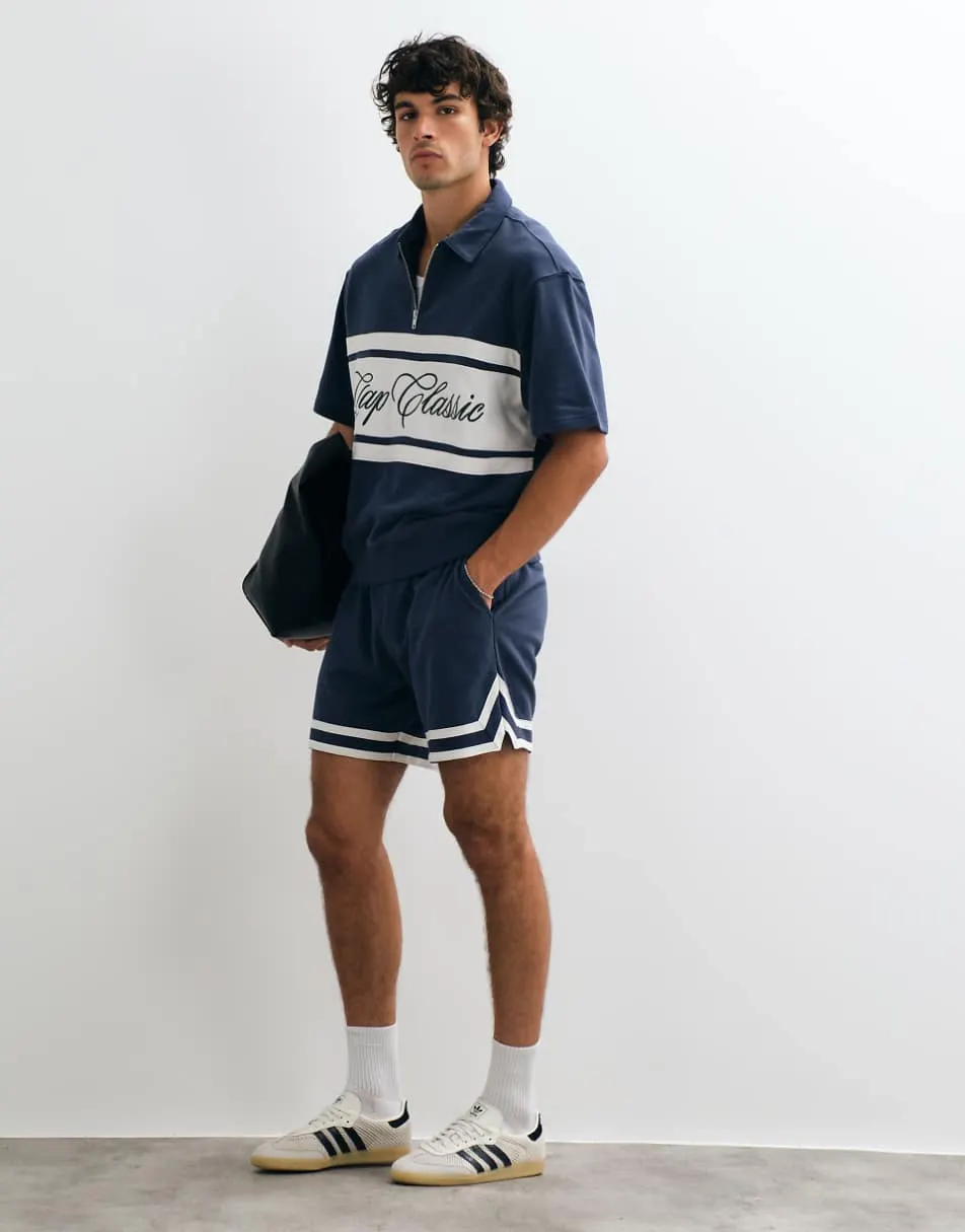 GAP vintage tie waist shorts co-ord in blue
