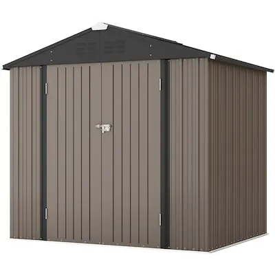 8-ft x 6-ft Galvanized steel Metal Storage Shed