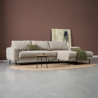 Hoekbank Evora beige chaise longue rechts