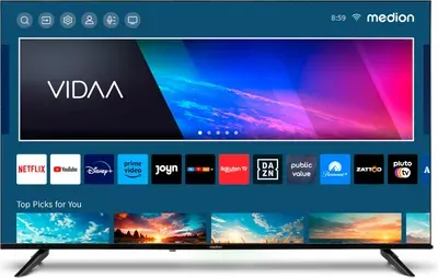 MEDION 125,7 cm (50 Zoll) Ultra HD Fernseher (Smart-TV, HDR10, VIDAA Store, Netflix, Prime Video, Disney+, DAZN, Paramount+, HbbTV, PVR, Bluetooth, MD 850200)