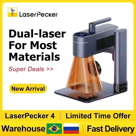 Laserpecker LP4 8K High Speed Dual Light Laser Engraving Machine Portable for Metal Wood Plastic Carving Laser Engraver