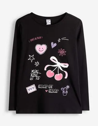 Maglia a manica lunga - Stampa - Nero