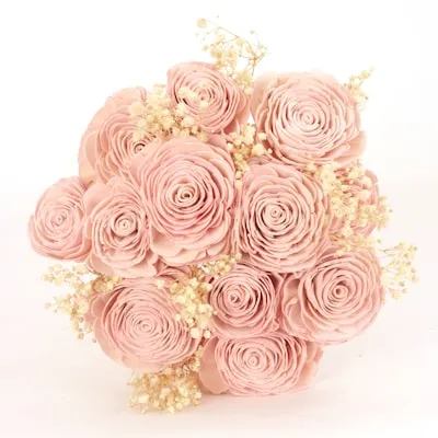 20-in Pink Indoor Desktop Rose Artificial flower