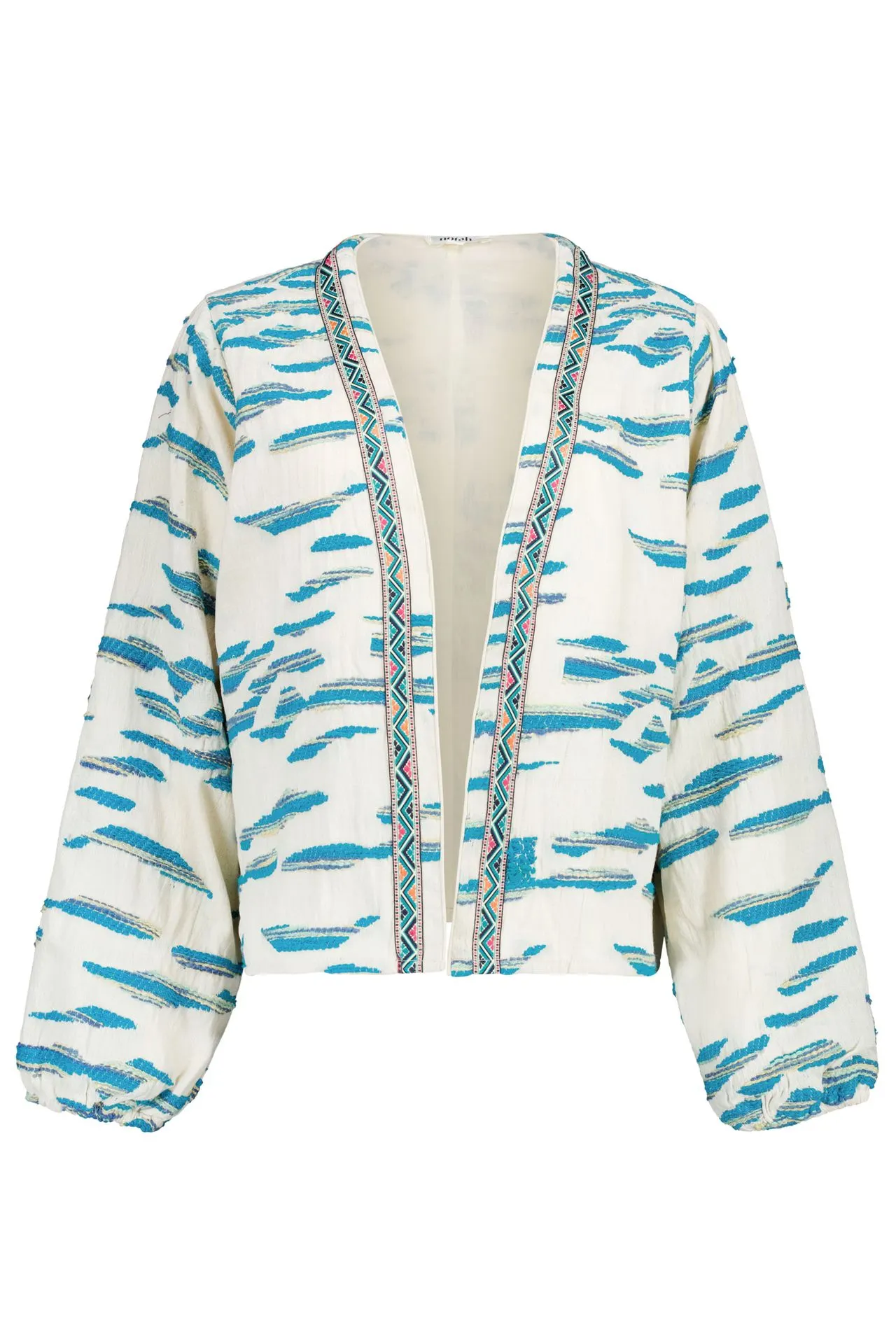 Blauw/ecru kimono jasje