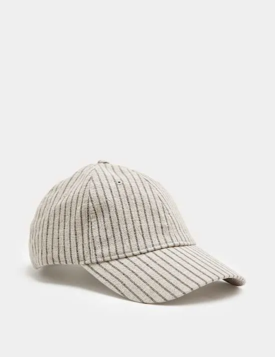 Pure Cotton Striped Textured Baseball Cap