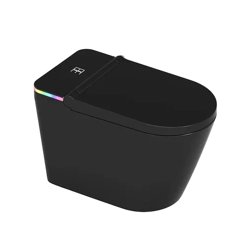 Apex 1-Piece 1.28/1.6 GPF Auto-Flush Elongated Smart Toilet in Black with Built-In Bidet