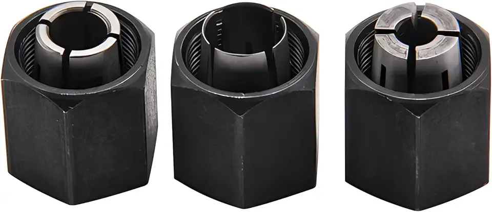 Thaekuns 3 Piece Router Collet Kit 2610906283 1/4",2610906284 1/2" and 2610906287 3/8" for Bosch 1613,1617, 1618,1619 Series Routers