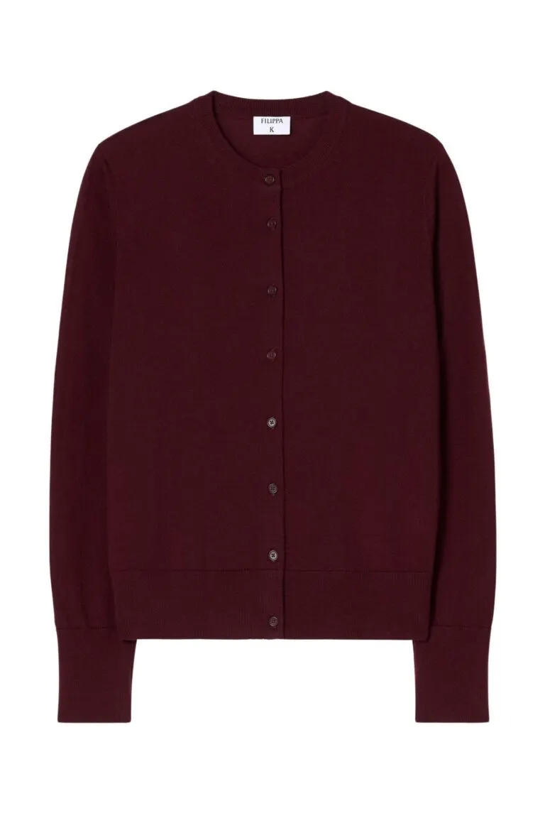 Merino Short Cardigan - Rød