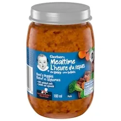 Gerber Mealtime Pure Beef And Veggies Jar
