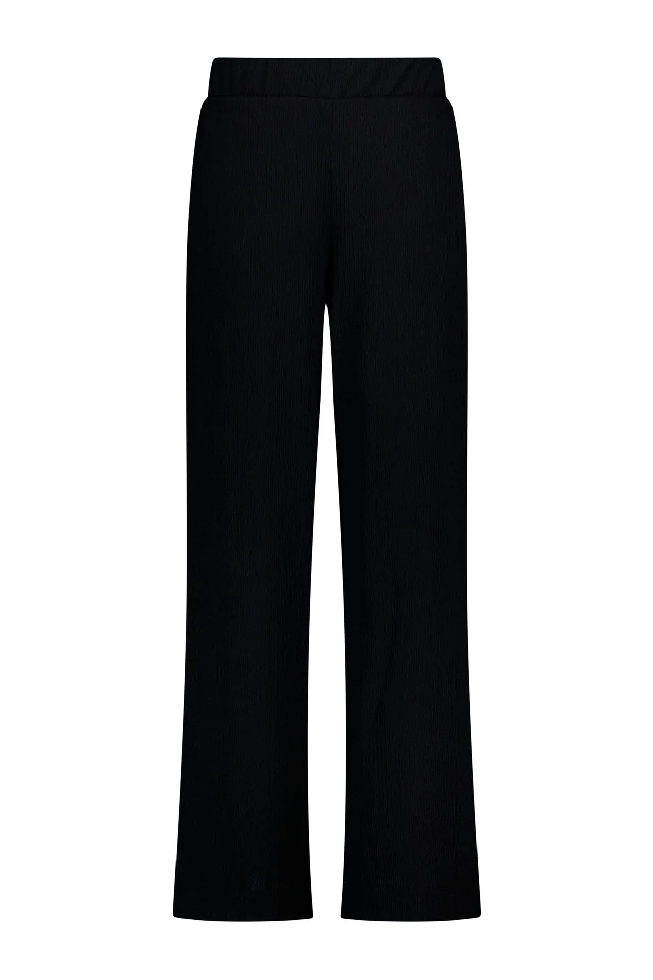 Wide fit broek | Zwart | Structuur