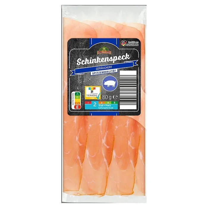 GUT DREI EICHEN Genießer Schinken 80 g, Schinkenspeck