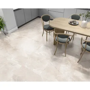 Carrelage sol intérieur grès cérame émaillé aspect pierre TEMPO COTTON 60,5 x 60,5 x Ép. 8