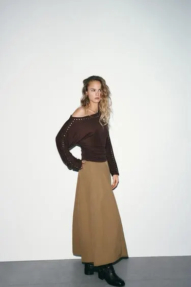NYLON MIDI SKIRT