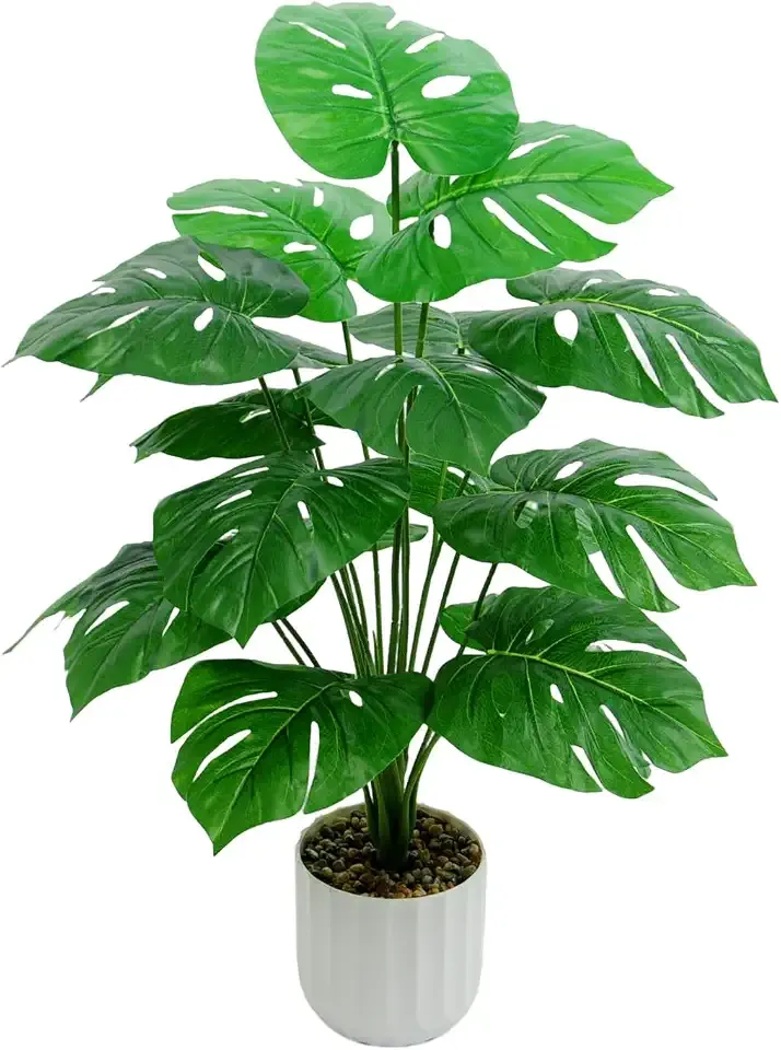 Freyalife 28“ Fake Plant Artificial Monstera for Room Decor, Faux Potted Plants Indoor for Home Living Bedroom Aesthetic Farmhouse Dorm Office Classroom and Outdoor Garden Porch Balcony Decor