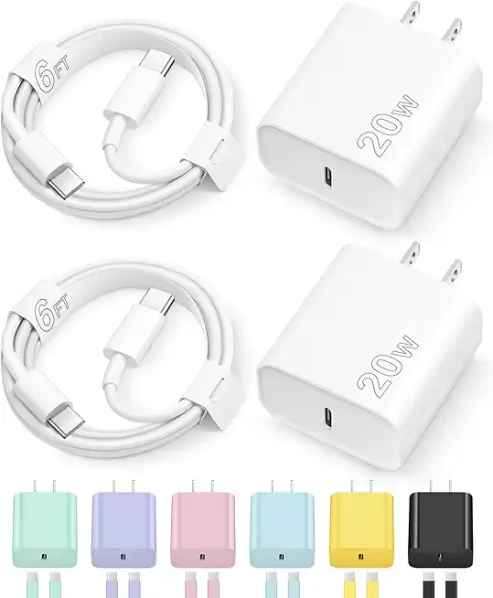 iPhone 17 16 15 Charger Fast Charging Type C Chargers USB C Charger Block iPhone 17 16 15 Air Pro Max Chargers with 6FT Cable for iPhone 17/17 Plus/17 Pro Max/16/16 Plus/16 Pro Max/15 Pro Max/iPad Pro