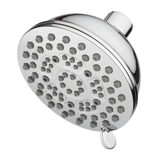 Glacier Bay Massaging 9-​Spray Patterns 4.​5 in.​ Wall Mounted Fixed Shower Head in Chrome