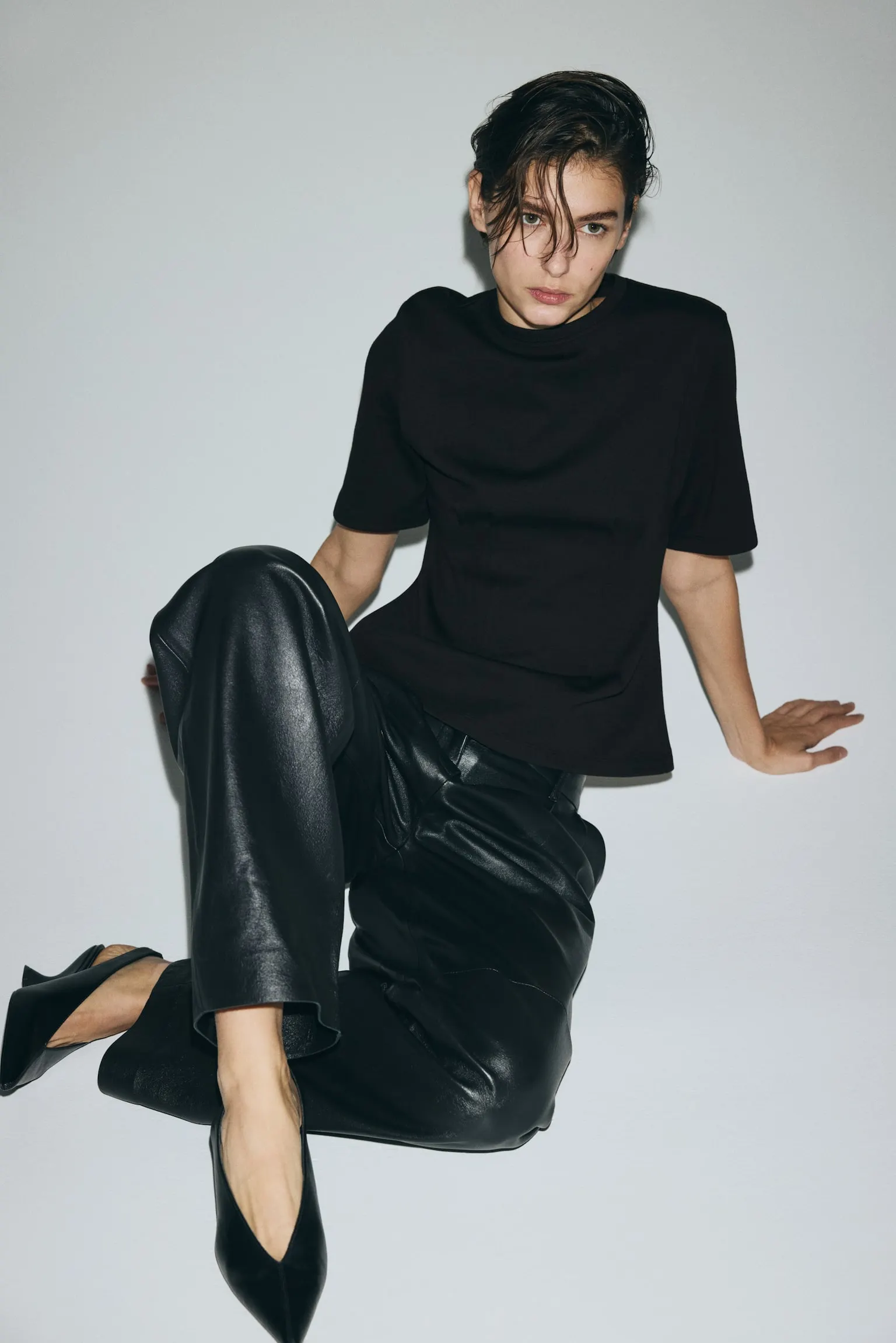 Waisted interlock T-shirt