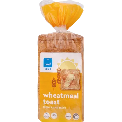 Pams Value Wheatmeal Toast Fresh Sliced Bread