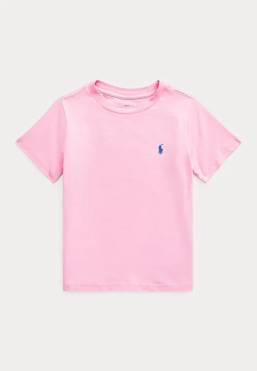 COTTON JERSEY CREWNECK TEE 7-14Y UNISEX - T-shirts - carmel pink