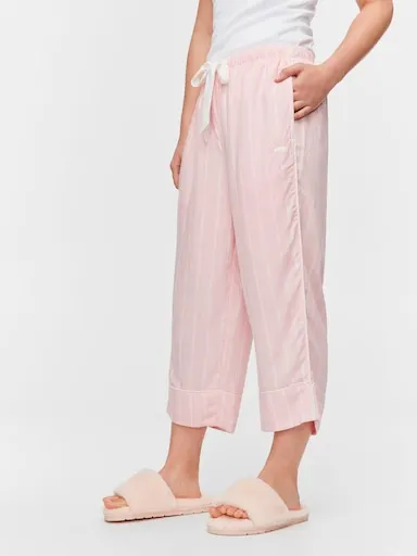 Light Pink Stripe 100% Textured Viscose 3/4 Pj Pant