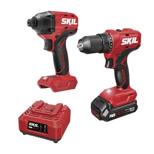 SKIL® 20-Volt Brushless Cordless 1/2" Drill & 1/4" Impact Driver Combo Kit