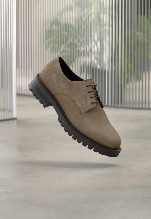 LEATHER - Snøresko - beige