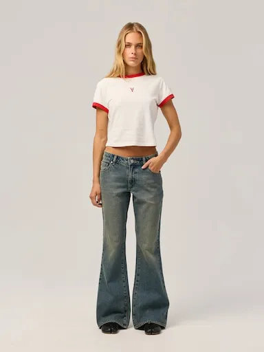 RES X ABRAND Mid Flare Jeans In Ellie