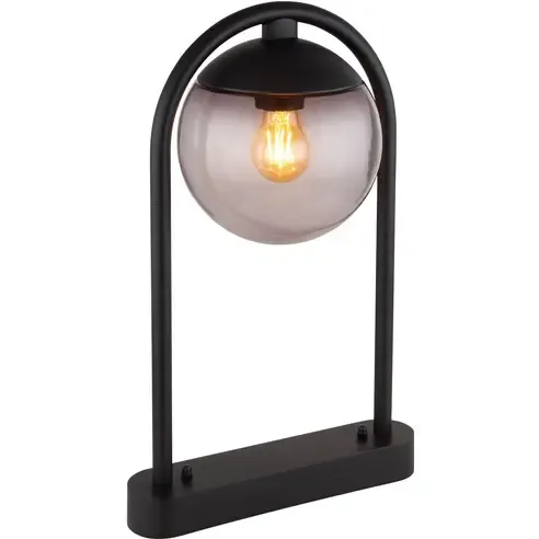 Außen-Wegeleuchte - schwarz matt - rauchfarben - 50 cm hoch