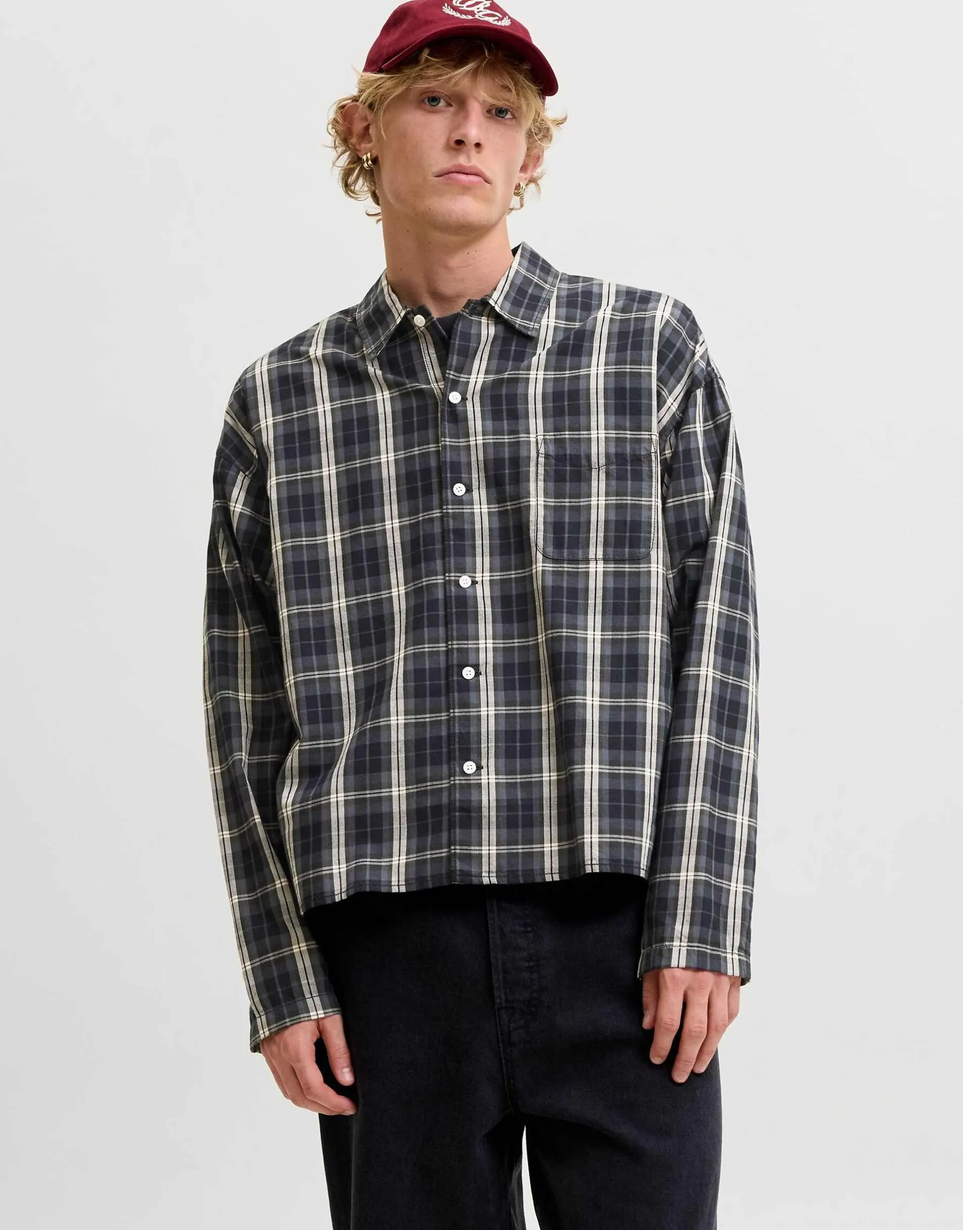Jack & Jones Checked shirt in black
