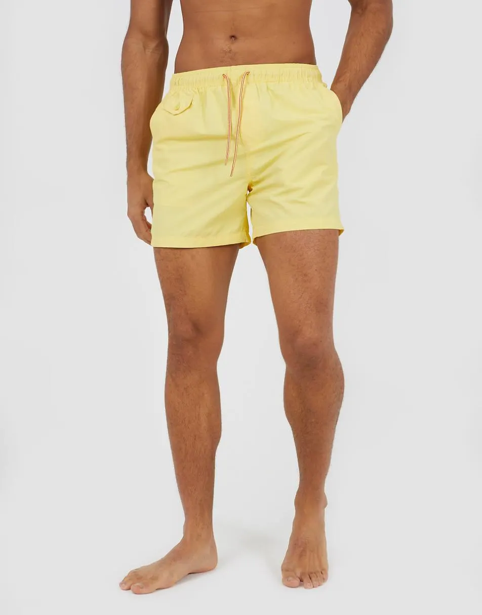 Brave Soul Elasticated swimshorts in yellow