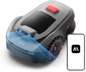 Robot tagliaerba MOVA ViAX 300, mappatura di 300 m², mappatura AI senza RTK, LiDAR a 360° + doppia visione AI