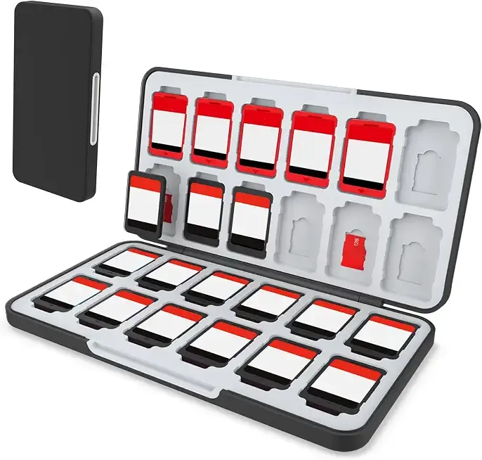 HEIYING Game Card Case Compatible with NINTENDO SWITCH 2 / Micro SD Cards | Portable Game Card Holder, Hard ABS Shell with Soft Silicone Lining, Dedicated Card Slots,Magnetic Closure for Easy Access