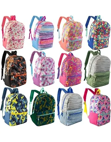 17" School Backpacks for Kids - Backpacks in Bulk for Elementary, Middle, and High School Students in Assorted Colors