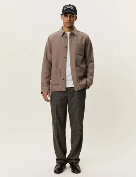 Wool Overshirt Dark Sand Melange
