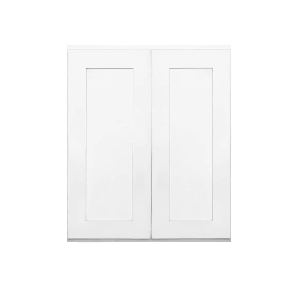 Fairplay 30-in W x 36-in H x 12-in D White Painted Wall Ready to Assemble (RTA) Plywood Cabinet Recessed Panel Shaker