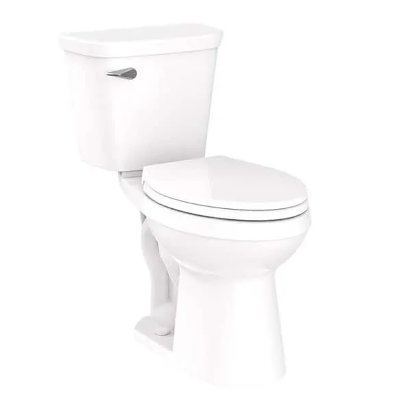 Gerber Viper Edge 12 in.​ Rough-​in 2-​Piece 1.​28 GPF Single Flush Elongated Chair Height Toilet in White with Soft Close Seat