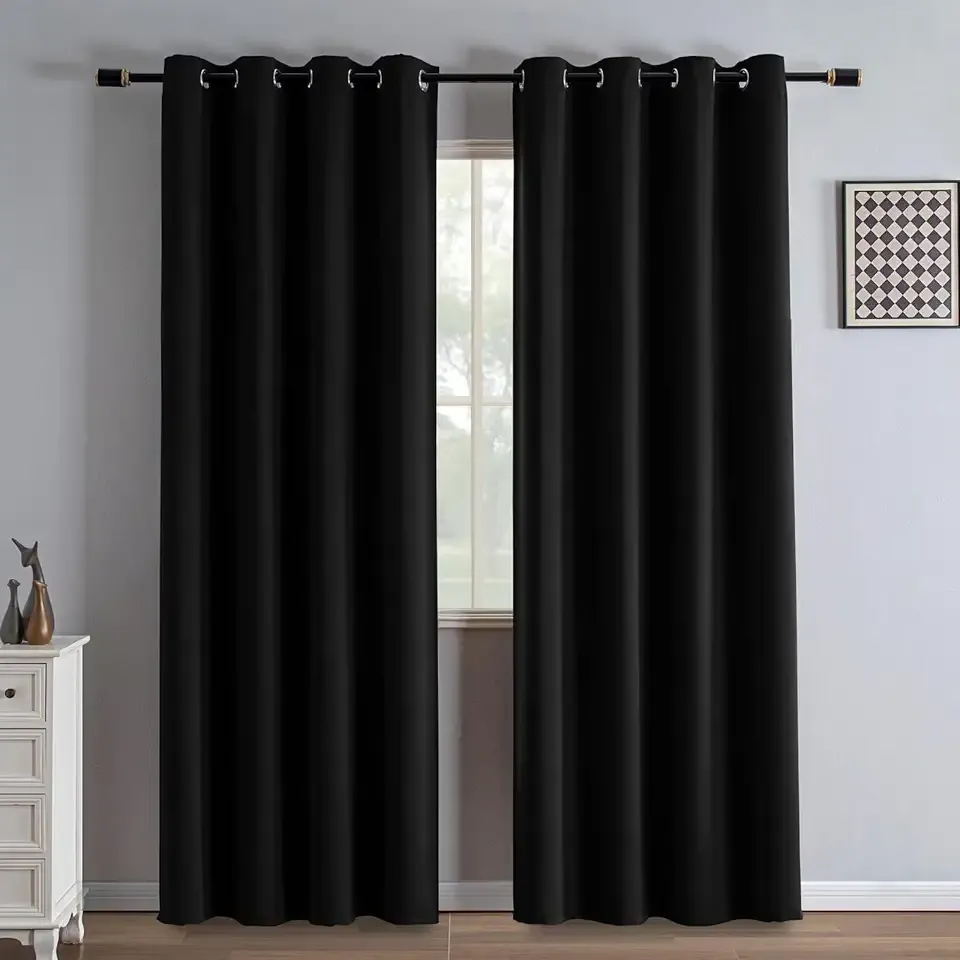 Black Out Curtains 84 Inch Long for Bedroom Living Room, Blackout Curtains for Movie Theater Dining Room, Grommet Energy Saving Thermal Darkening Drapes 2 Panels Set for Nursery Window Halloween Decor